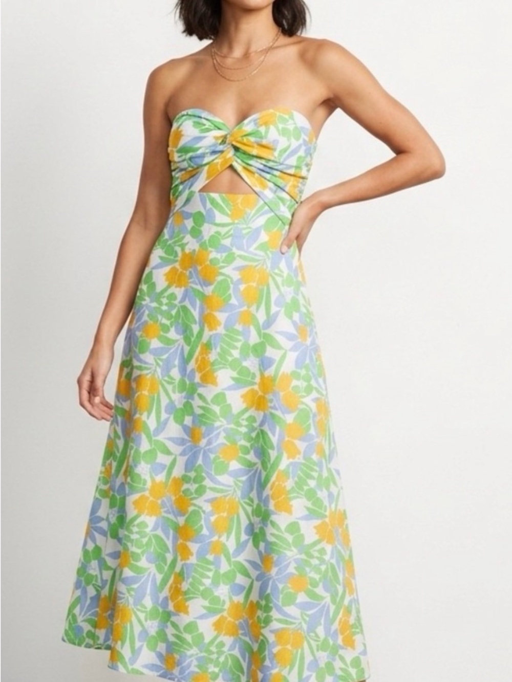Petal and Pup Vanessa Strapless Midi Dress